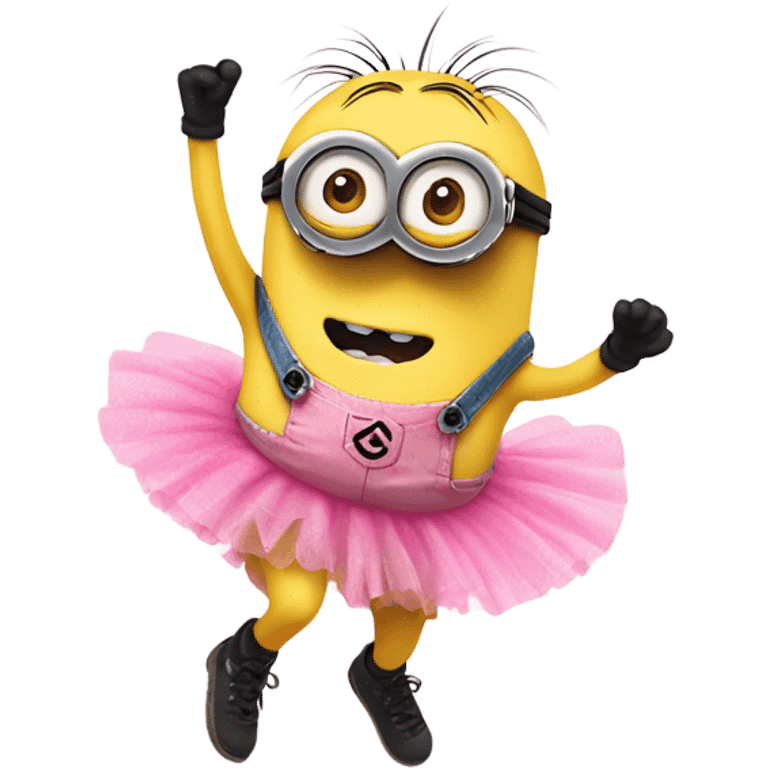 Minions dancing in pink tutus  emoji