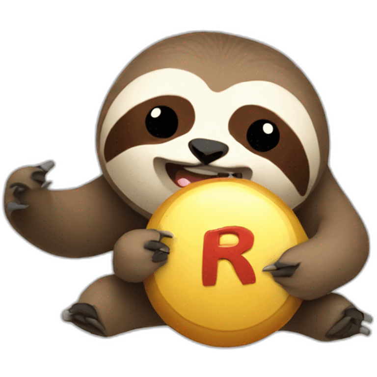 sloth holding the word RAGE emoji