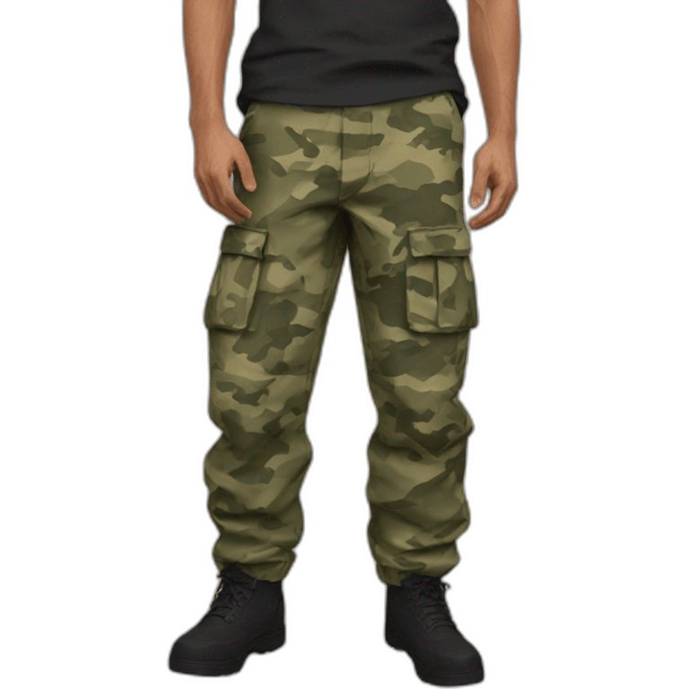 Military khaki camo cargo pants emoji