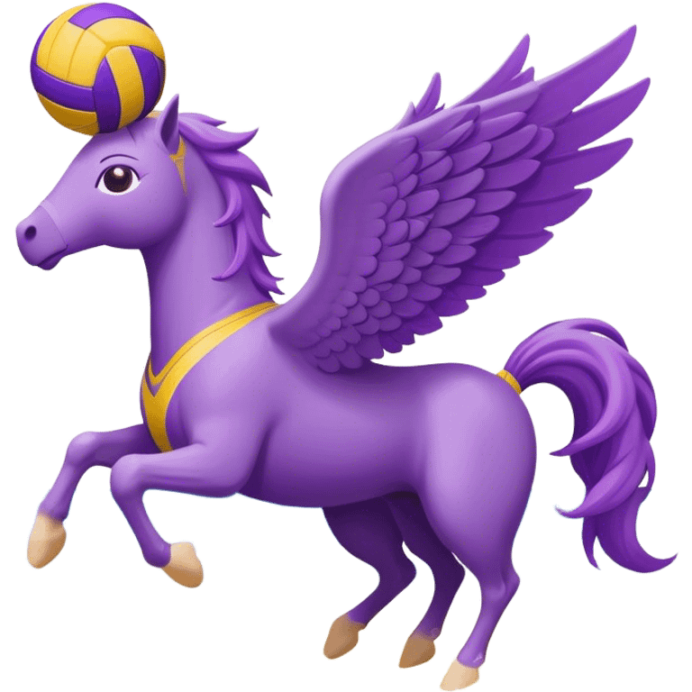 Purple Pegasus playing volleyball at the beach emoji