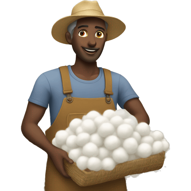 man harvesting cotton emoji