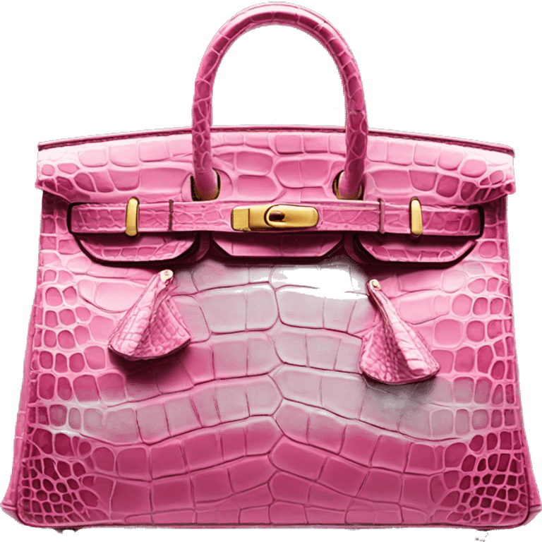 Birkin crocodile leather pink  emoji