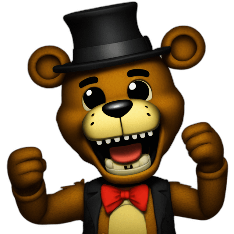 Freddy Fazbear from the hit 2014 indie horror game "Five Nights at Freddys's" dabbing. emoji