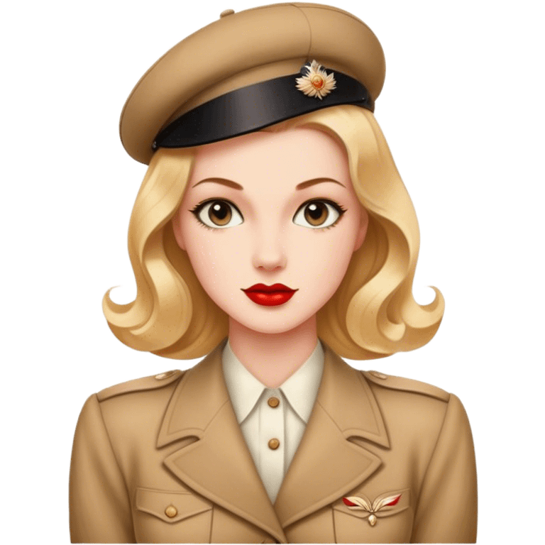 Beautiful woman in 1940’s woman fashion look emoji