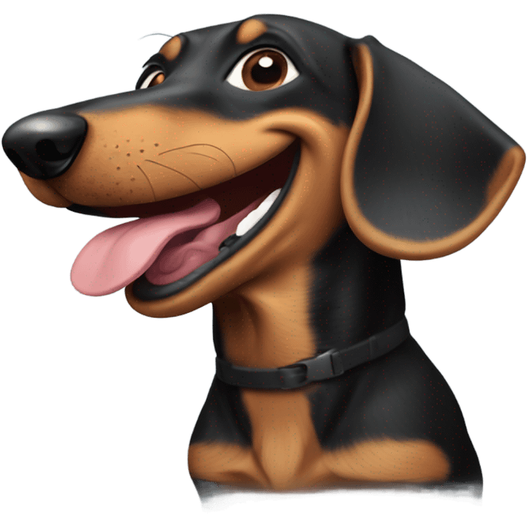 Dachshund laughing emoji