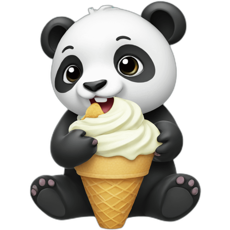 Panda eating ice cream emoji