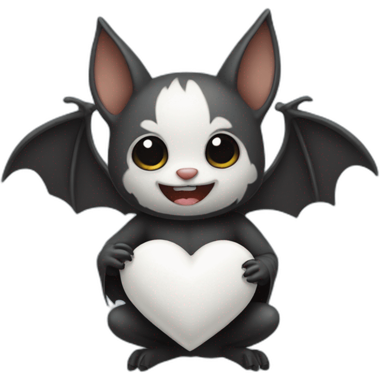 bat holding white heart emoji