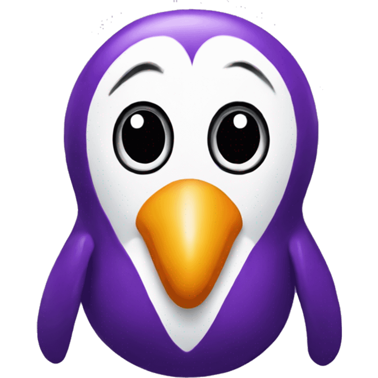 Pinguin kiss purple emoji