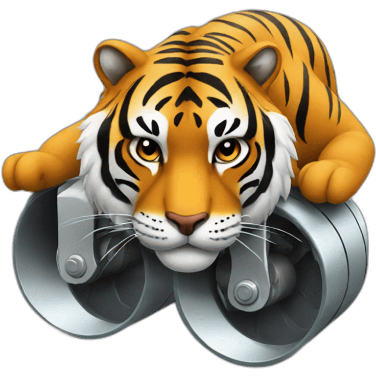 tiger on roller emoji