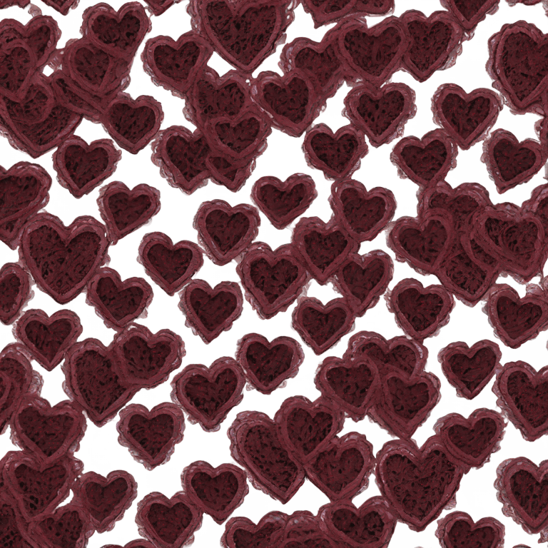 burgundy lace heart with black lace emoji