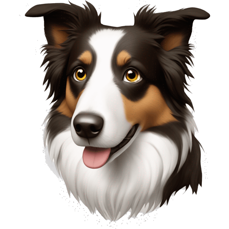 Border collie oei oir et un œil blanc emoji