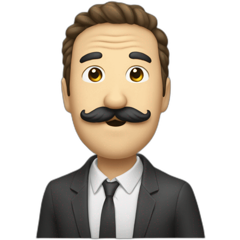 Un homme moustachu qui lève la main emoji