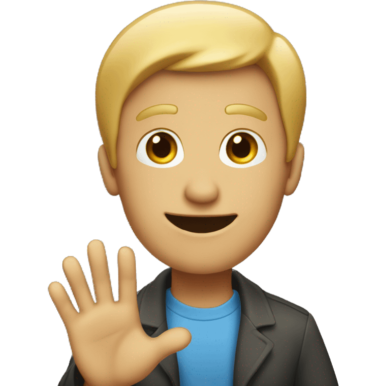 a man waving for saying hello emoji