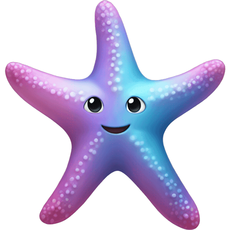 Pink and blue starfish emoji