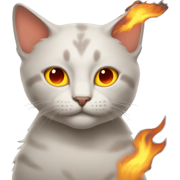 Cat with eyes of fire emoji