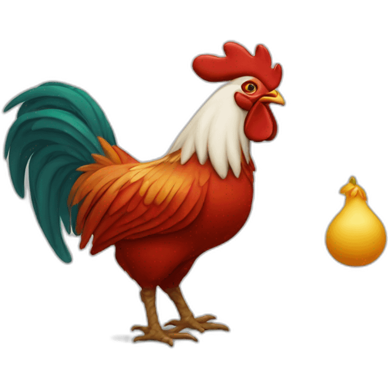 Santa Claus rooster emoji