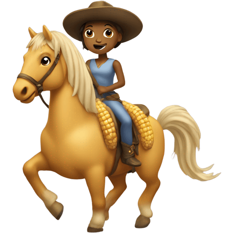 Princess riding a corn horse emoji