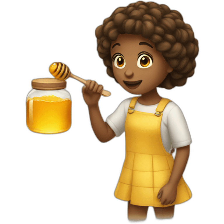 Girl and the honey emoji