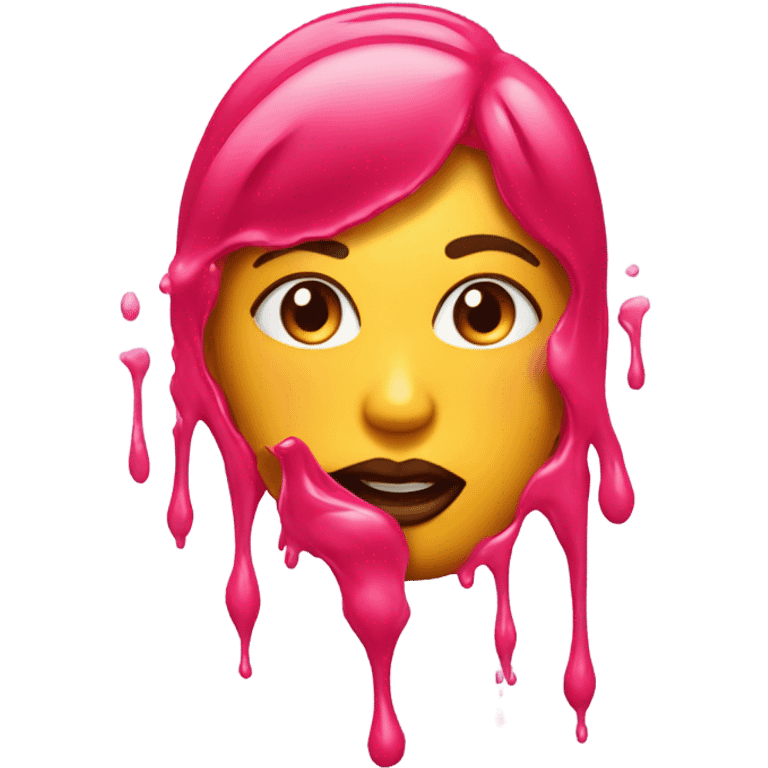 Lipstick Face covered in milk liquid emoji