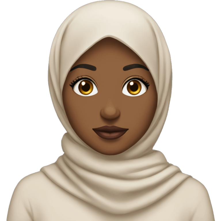 Hijabi brown girl with big lips and lashes  emoji