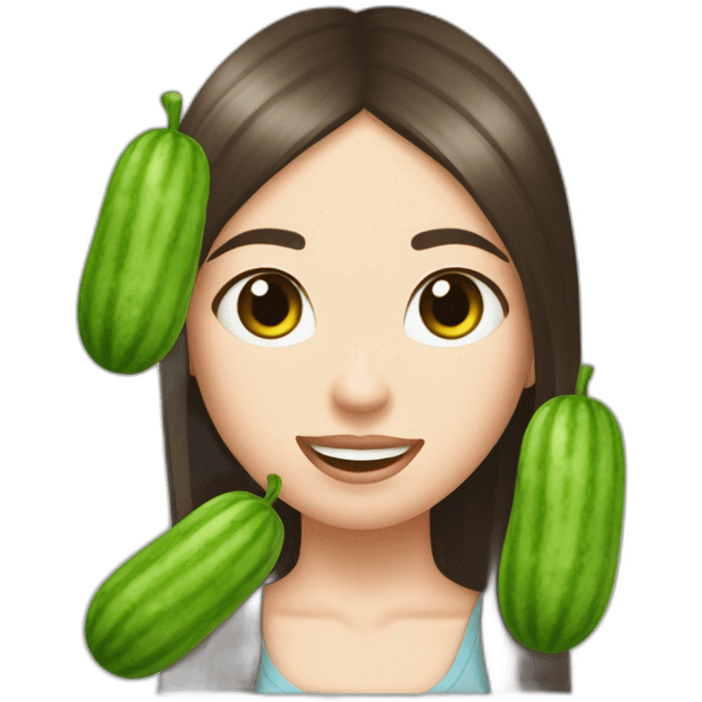 tik-tok and cucumbers addict girl emoji