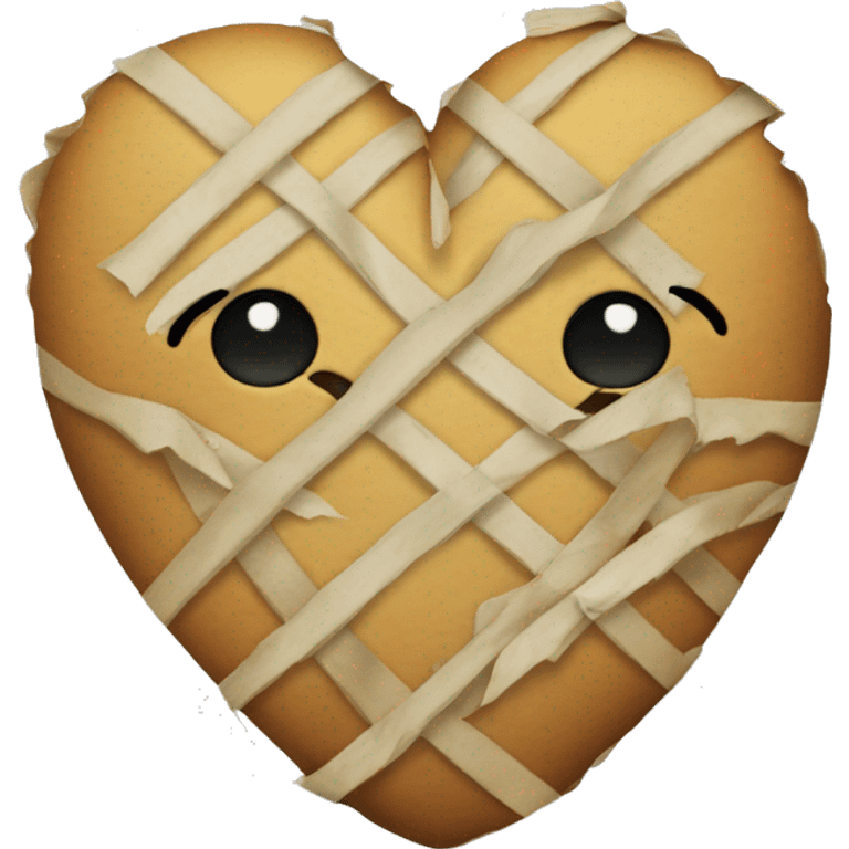 A broken heart taped up emoji