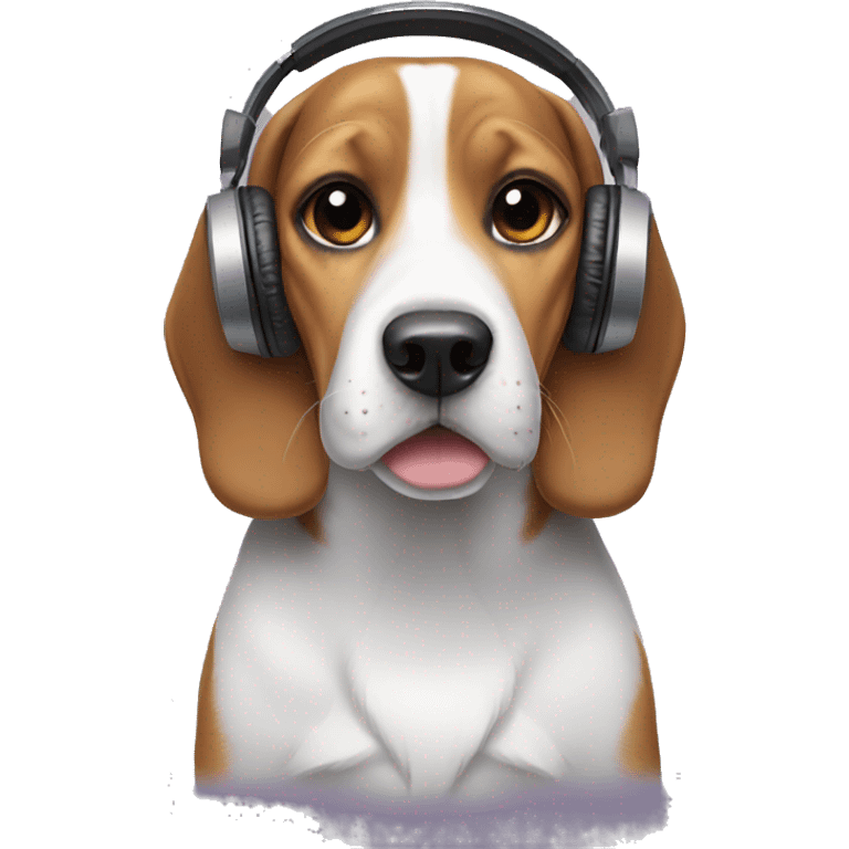 Beagle with Headphones emoji