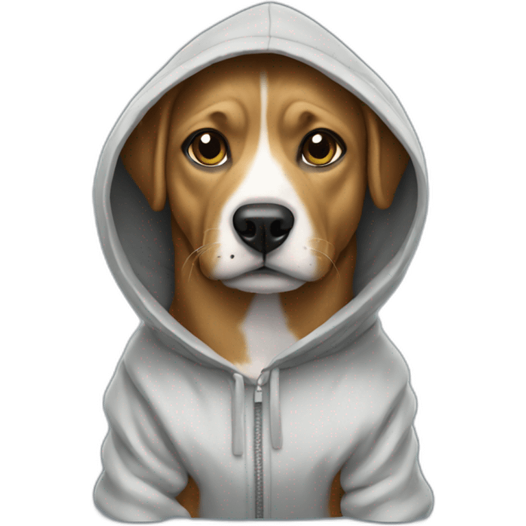 Dog wearing hoodie emoji