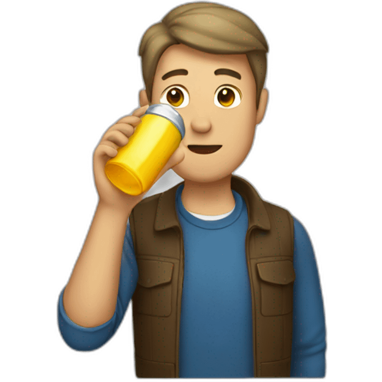 man drinking bottle emoji