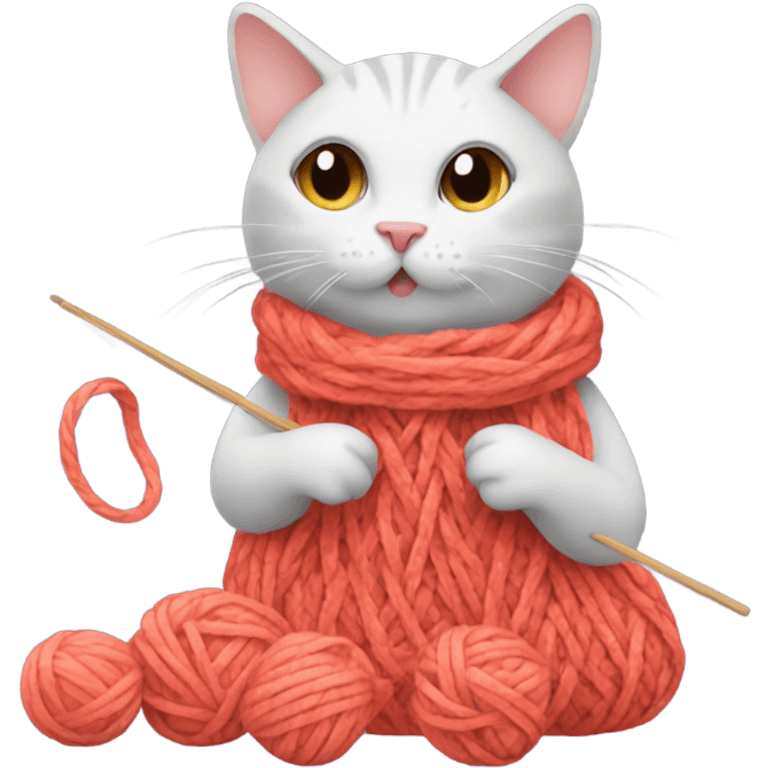 Cat knitting  emoji