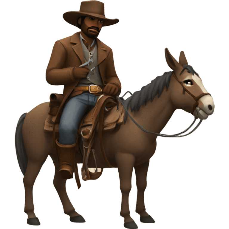 Wildwest outlaw with an donkey (RDR2 stil) emoji