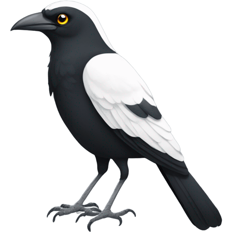 Single Pied currawong bird  emoji