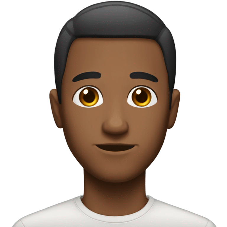 Brown skin male low haircut with nose emoji