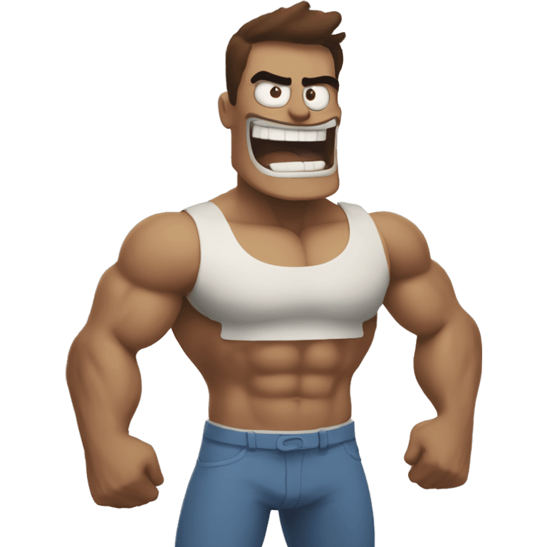 Muscle Man from regular show saying a joke emoji