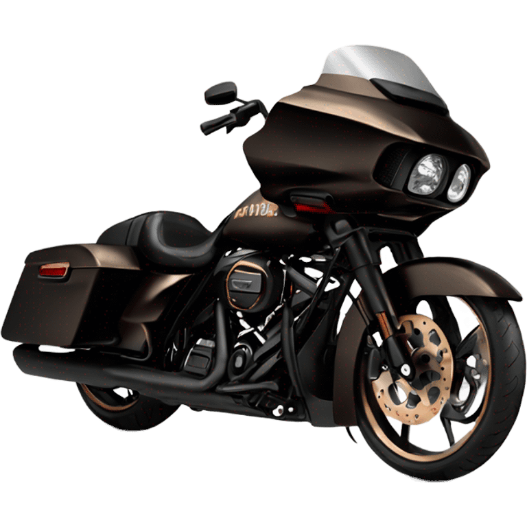 Black Harley Road glide with bronze wheels emoji