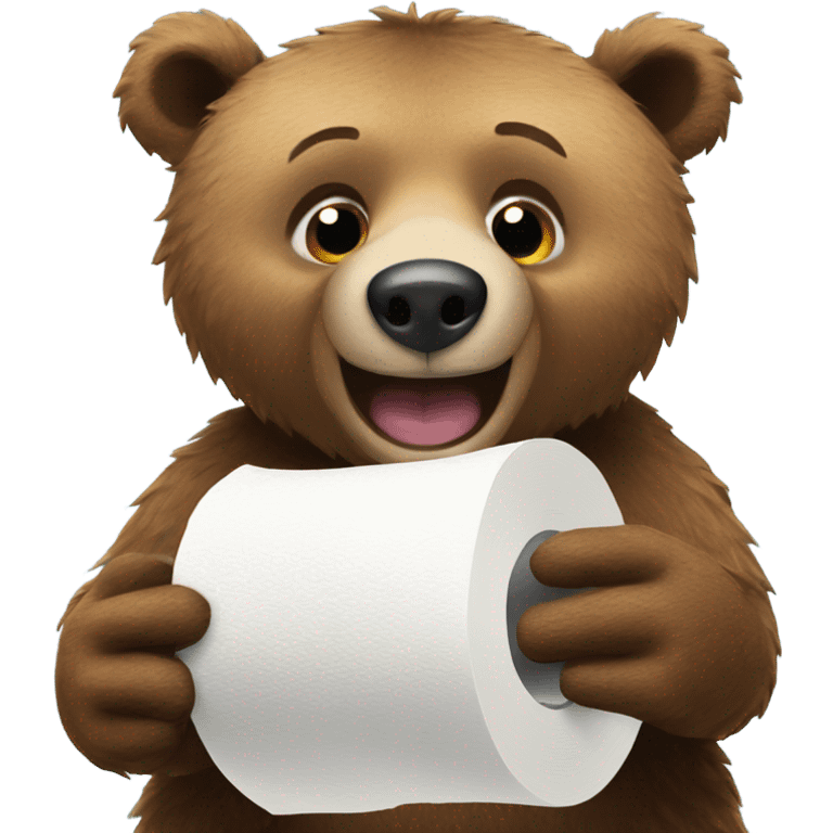 bear with toilet paper emoji