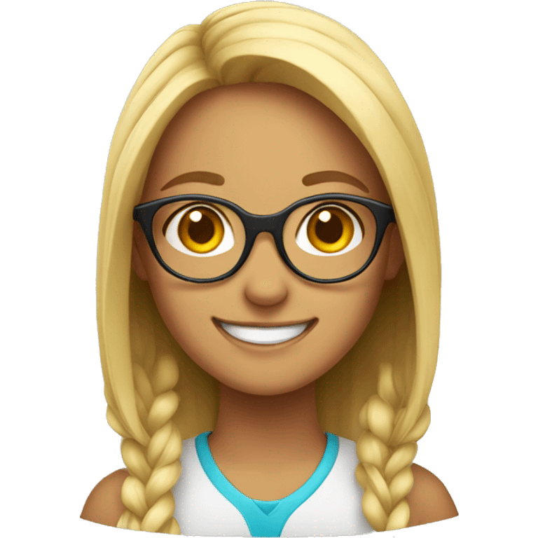 smiling girl with glasses emoji