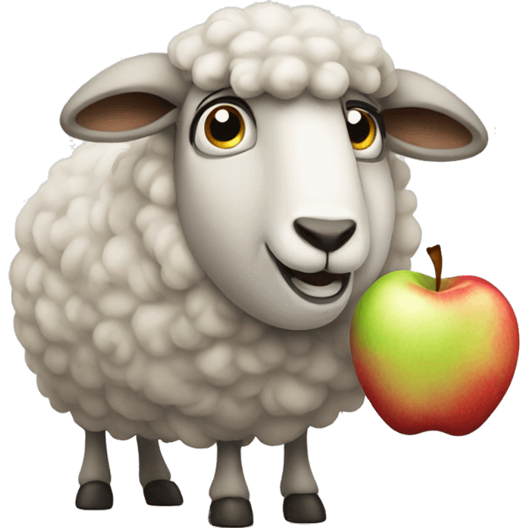 sheep looking craving an apple emoji