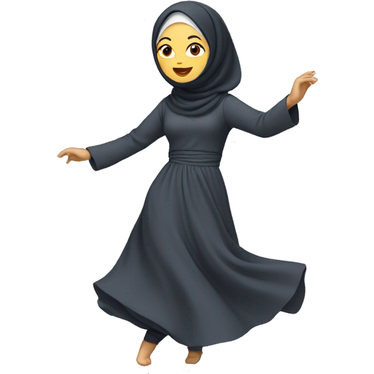 Asian Woman with hijab dancing  emoji