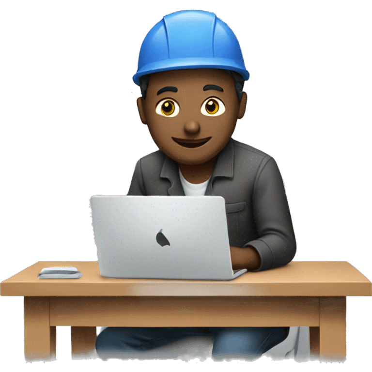  a men work on laptop emoji