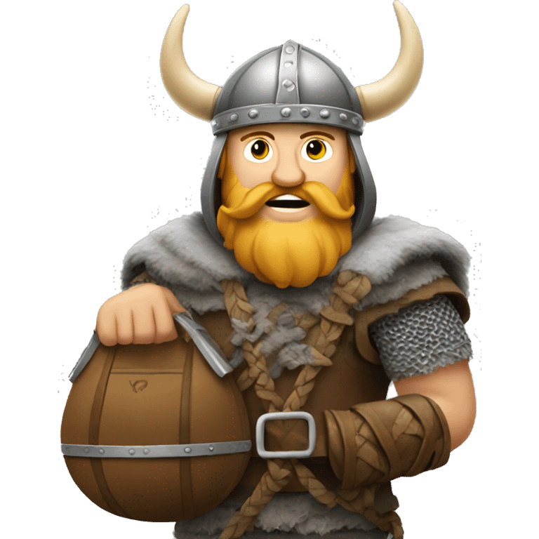 Viking holding a bag of coins  emoji