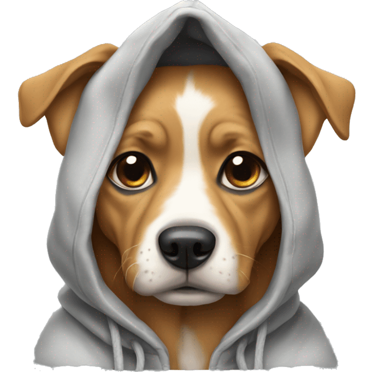 Dog wearing a hoddie emoji