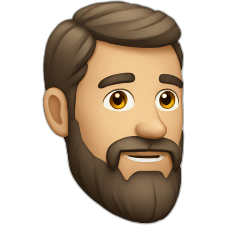 hombre alto moreno con la cara ovalada y con barba emoji