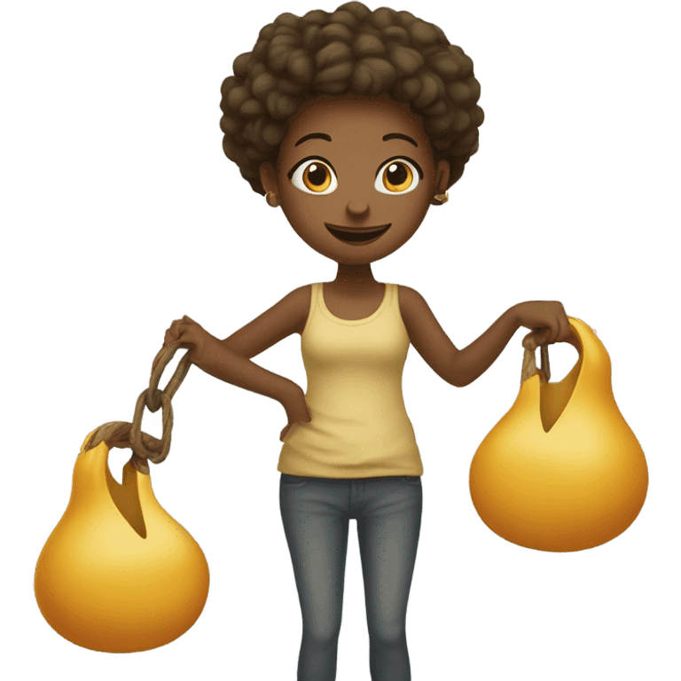 girl holding a sign Hooks Calabash  emoji