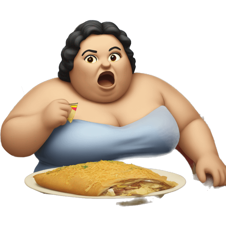 fat lady eating a burgee emoji