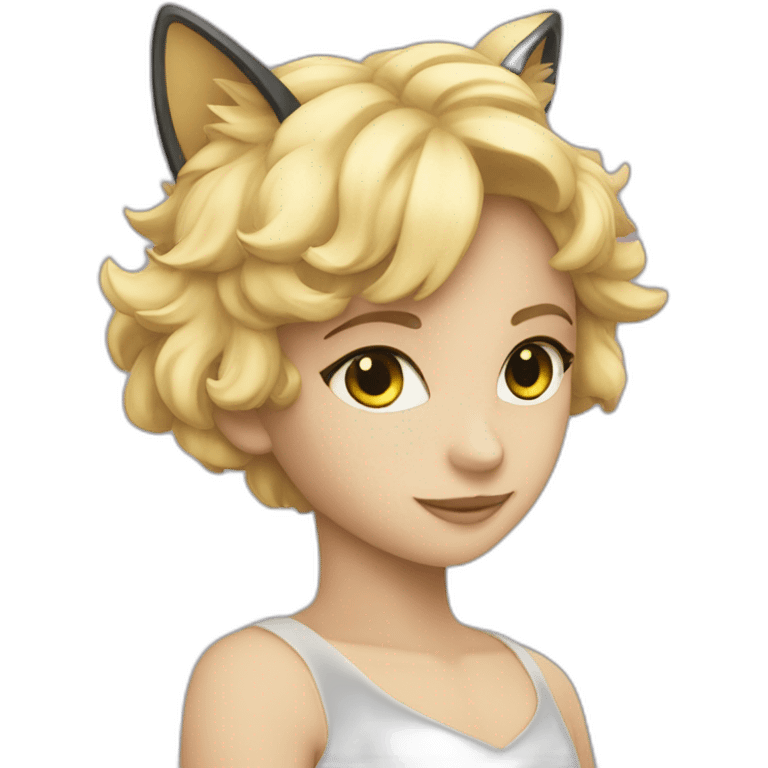 Chat noir sur ange emoji