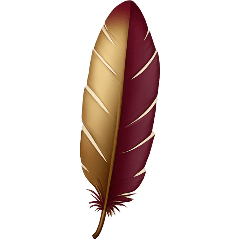 a maroon feather quill and an open SCROLL emoji