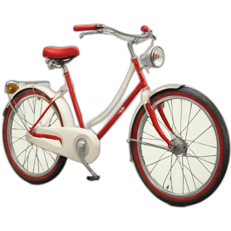 one peugeot vintage white & red bike emoji