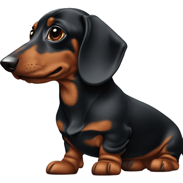 Black dapple dachshund face emoji