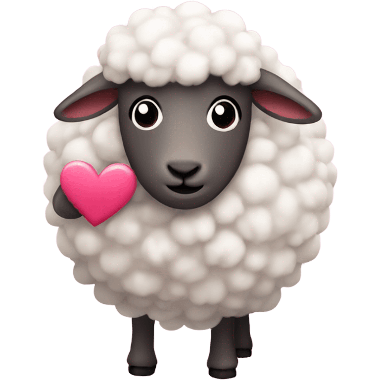 Sheep being in love, pink flur  emoji